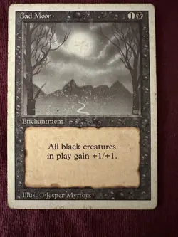 Magic The Gathering MTG Revised Edition Bad Moon Played - Image 1