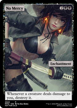 NO MERCY : altered-art card for use with MTG : with HOT, BUSTY ASIAN BABE! - Image 1
