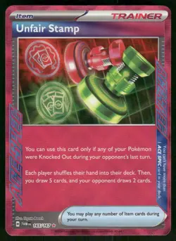 Unfair Stamp 165/167 ACE SPEC Rare Holo NM Pokemon SV06: Twilight Masquerade - Image 1