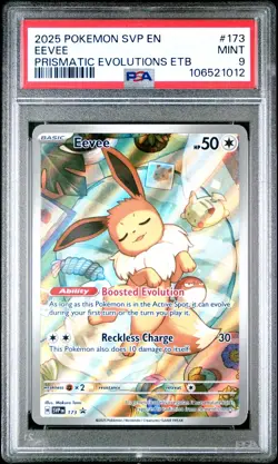 2025 POKEMON SVP EN-SV BLACK STAR PROMO #173 EEVEE PSA 9 - Image 1