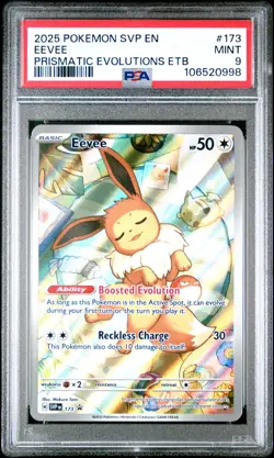 2025 POKEMON SVP EN-SV BLACK STAR PROMO #173 EEVEE PSA 9 - Image 1