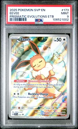 2025 POKEMON SVP EN-SV BLACK STAR PROMO #173 EEVEE PSA 9 - Image 1