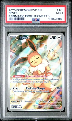 2025 POKEMON SVP EN-SV BLACK STAR PROMO #173 EEVEE PSA 9 - Image 1