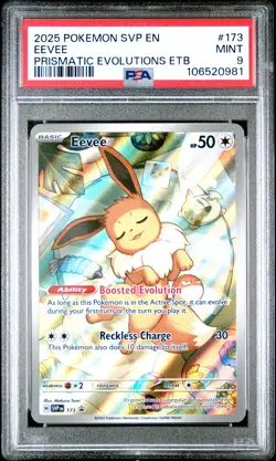 2025 POKEMON SVP EN-SV BLACK STAR PROMO #173 EEVEE PSA 9 - Image 1