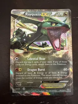 Rayquaza EX Black White Dragons Exalted Pokemon Card 85/124 NM Near Mint - Image 1