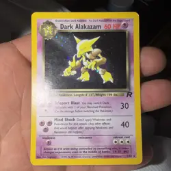 Pokemon TCG English LP Dark Alakazam 1/82 Team Rocket Holo Rare Vintage WOTC - Image 1