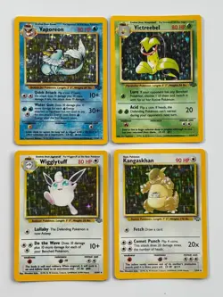 Pokemon TCG Lot of 4 Jungle Holo Rare Wigglytuff Victreebel Vaporeon Kangaskhan - Image 1