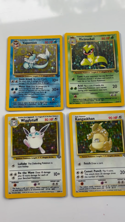 Pokemon TCG Lot of 4 Jungle Holo Rare Wigglytuff Victreebel Vaporeon Kangaskhan - Image 2