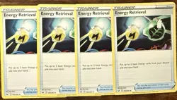Energy Retrieval 160/202SWSH01: Sword & Shield Non-holo Pokemon TCG Playset X4 - Image 1