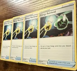 Energy Retrieval 160/202SWSH01: Sword & Shield Non-holo Pokemon TCG Playset X4 - Image 2
