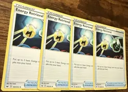 Energy Retrieval 160/202SWSH01: Sword & Shield Non-holo Pokemon TCG Playset X4 - Image 3