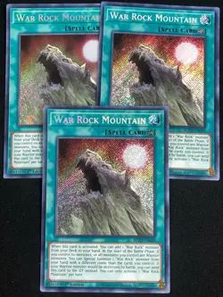 YUGIOH WAR ROCK MOUNTAIN BLVO-EN000 1ST SECRET X3 NM - Image 1