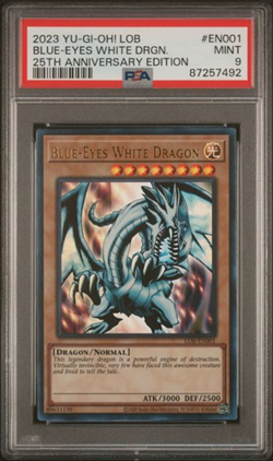 2023 Yu-GI-Oh LOB Blue-Eyes White Dragon 25th Anniversary Edition PSA 9 - Image 1