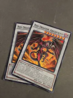 YUGIOH TCG 2X RED DRAGON ARCHFIEND HSRD-EN023 COMMON 1ST EDITION NM - Image 1