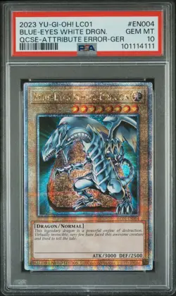 Yugioh Blue-Eyes White Dragon LC01-EN004 Quarter Century Rare PSA 10 GEM MINT - Image 1