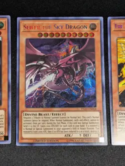 Yugioh - Egyptian God Cards Set Obelisk Slifer Ra TN19 Prismatic Secret Rare LP - Image 3