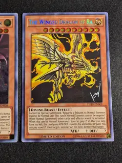 Yugioh - Egyptian God Cards Set Obelisk Slifer Ra TN19 Prismatic Secret Rare LP - Image 4