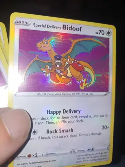 2021 Special Delivery Bidoof SWSH177 SWSH: Sword Shield Promo Card CUST0M-MADE! - Image 3