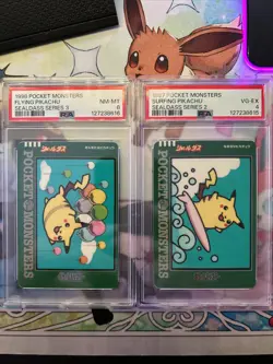 1998 Japanese SEALDASS series 3 Pokemon card FLYING PIKACHU PSA 8 Bandai RARE !! - Image 1