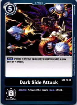 Dark Side Attack ST5-16 Uncommon Black Option Digimon Card CCG - Image 1