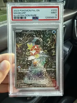 Pokemon Magikarp Illustration Paldea Evolved, Rare Card #203, PSA 9 Mint - Image 1