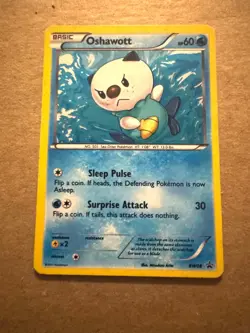 Oshawott BW08 - Black & White Black Star Promo Vintage Holo Pokemon Card - Image 1