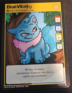 2003 Neopets TCG BLUE WOCKY Card #160/234 Regular 1st Edition Base Mint - Image 1