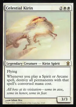 Celestial Kirin - Medium Play MTG Saviors of Kamigawa - Image 1