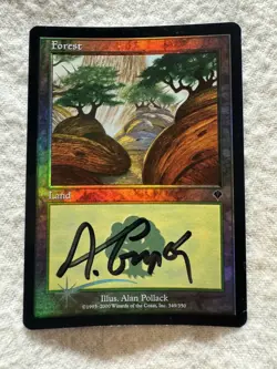 MTG -Forest (349) Invasion Foil - NM - Artist A. Pollack Signed - Free Shipping! - Image 1