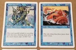 Magic The Gathering Lot 4 Coral Merfolk Pear Trident Octopus Wind Drake MTG - Image 2