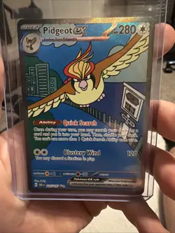 Pokemon TCG Obsidian Flames Pidgeot EX 225/197 Full Art Holo Card - Image 1