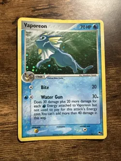 Pokemon TCG Vaporeon HOLO RARE 6/17 Pop Series 3 2006 - HP - Image 1