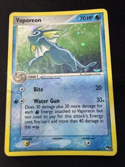 Vaporeon 6/17 Cosmos Holo Rare Promo Pop Series 3 (Heavy Play) Pokemon TCG - Image 1