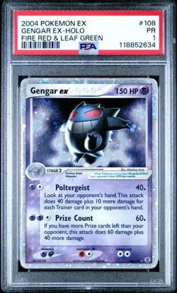 2004 Gengar ex Pokemon EX Fire Red Leaf Green 108/112 Holo Rare PSA 1 - Image 1