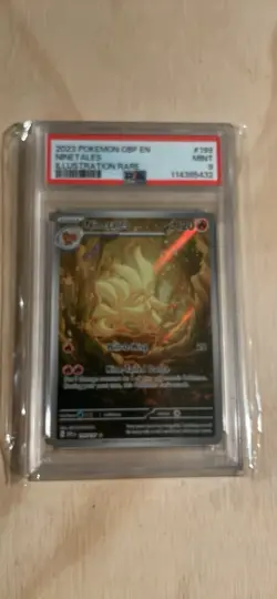 2023 POKEMON OBF EN-OBSIDIAN FLAMES ILLUSTRATION RARE #199 NINETALES PSA 9 - Image 1