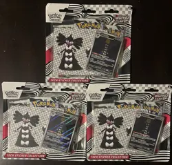 Pokemon TCG S&V White Flare 3 Pack Blister Tech Sticker Collection Lot Of 3 NEW - Image 1