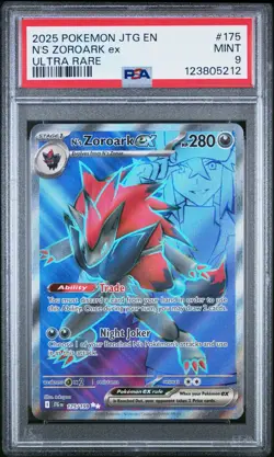 PSA 9 Pokemon TCG 2025 Journey Together #175/159 N's Zoroark ex Ultra Rare Holo - Image 1