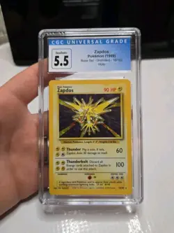 ZAPDOS (1999) Pokemon Base Set Unlimited Holo Rare 16/102 CGC 5.5 EX+ - Image 1