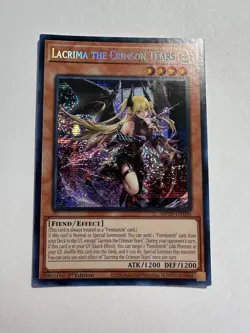 Yugioh 1x Lacrima the Crimson Tears Secret MP25-EN100 2025 Mega-Pack 1st Ed NM - Image 2