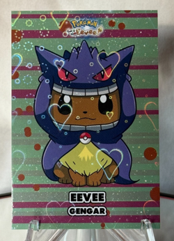 Hearts Holo Eevee Gengar Poncho - Pokemon Lets Go Eevee Card Database - Image 1