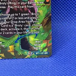 DRAGON BALL SUPER CARD GAME SS3 BROLY, SAIYAN BERSERKER BT7-127 ISR NEAR MINT - Image 5