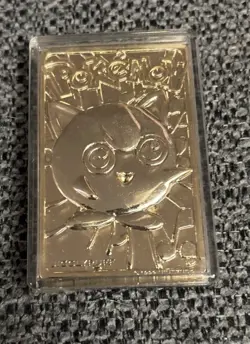 1999 23K Gold Plated JIGGLYPUFF Trading Card Burger King Pokemon Ball - Image 3