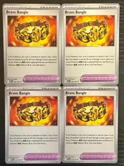 [4x Playset] Brave Bangle 080/086 WHT: White Flare English Pokemon Card NM - Image 1