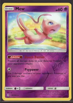 2019 Pokemon Sun & Moon Unbroken Bonds Mew Reverse Holo Card #76 - Image 1