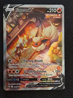 Pokemon TCG Flareon v SWSH179 Promo Alternate Art Sword & Shield Card - Image 1