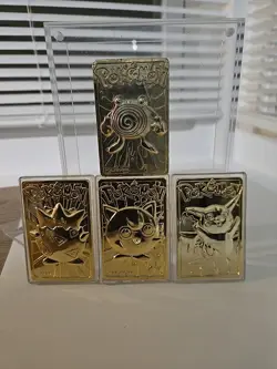 Pokemon 23K Gold Plated Trading Cards 1999 Burger King Promotion - w/ Certs - Image 1