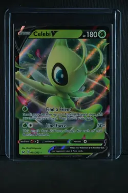 Celebi V 001/202 Sword & Shield 2020 Ultra Rare Holo Foil Pokemon TCG Card - NM - Image 2