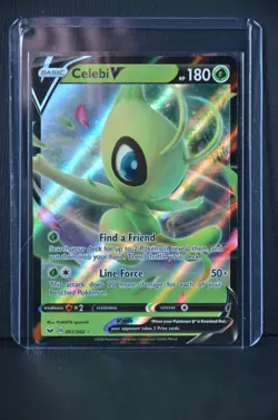 Celebi V 001/202 Sword & Shield 2020 Ultra Rare Holo Foil Pokemon TCG Card - NM - Image 5