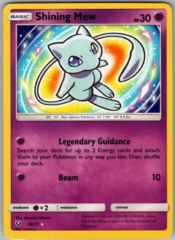 2017 Pokemon Shining Mew Shining Legends Holo Card 40/73 - Image 1