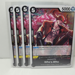 One Piece Who's Who 4x OP08-091 Black Rare Card English 2k Playset OPTCG - Image 1
